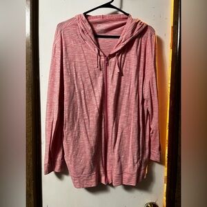 Pink Hooded Zip-Up Lightweight Jacket